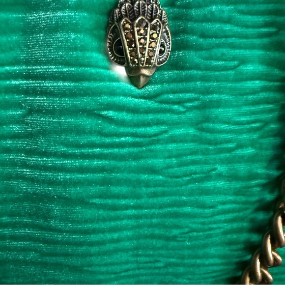 Kurt Geiger London Green Velvet Kew Pouch Crossbody Bag - Picture 9 of 10